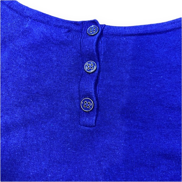 2for$30 BANANA REPUBLIC Royal Blue 3/4 Sleeve Button Detail Top Size Large - Picture 9 of 10